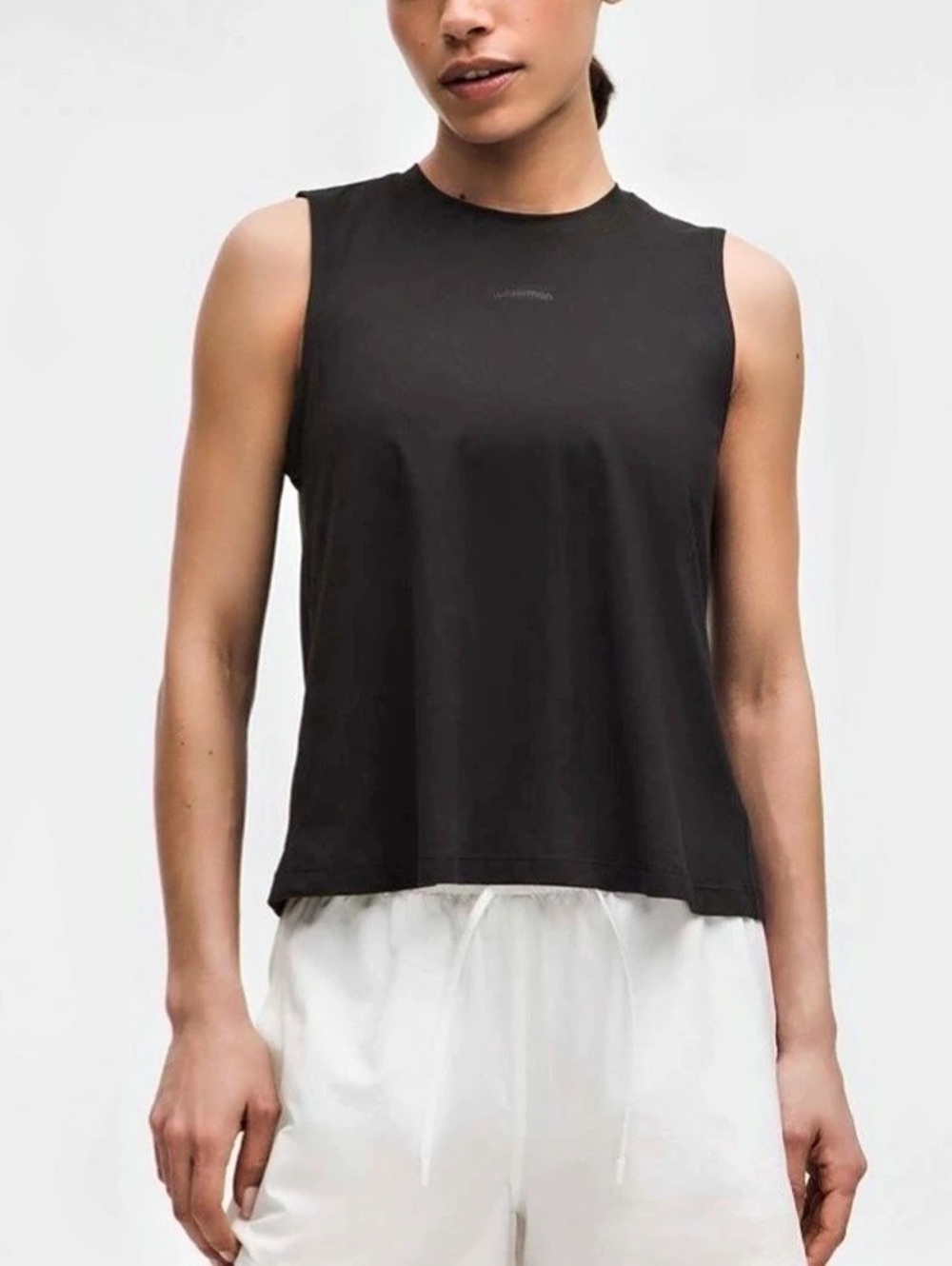 lululemon Pace Crush Cross-Back Graphic Tank Top Black Medium